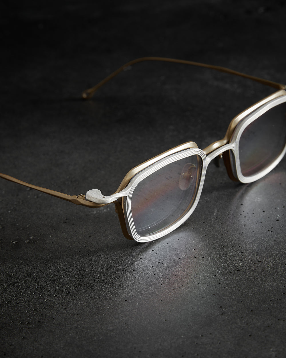 The Viridi-Anne - Antique Gold Frame (Clear Lens) + Silver Clip (Lt Grey Lens)