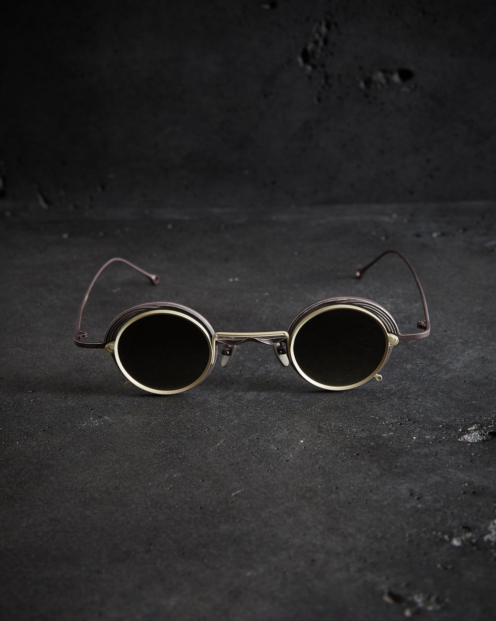 Ziggy Chen RG1008ZC - Vintage Bronze Frame (Lt Grey Lens) + Antique Gold Clip (Green Gradient Lens)