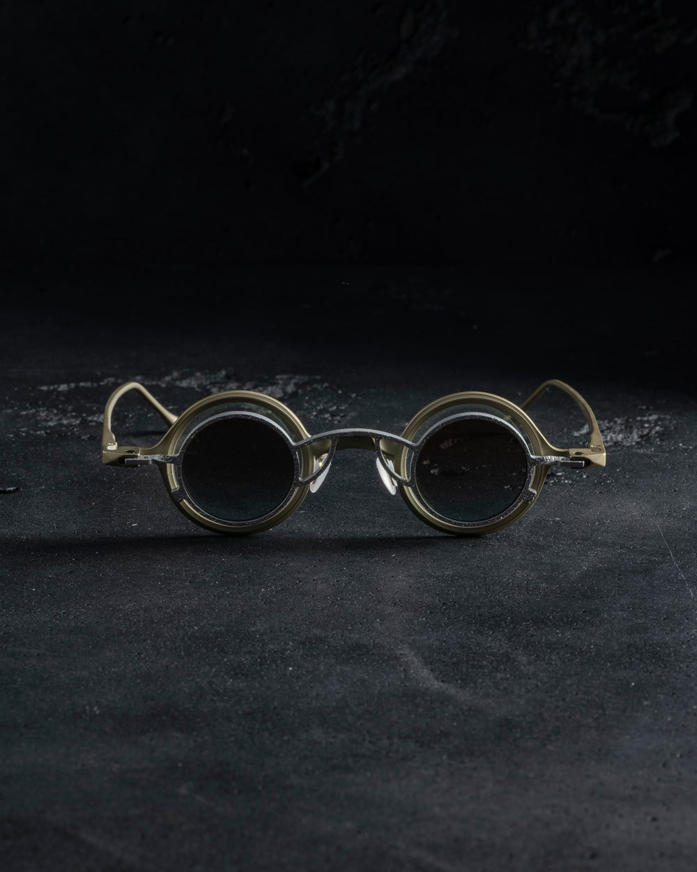 RG1911TI Pale Gold w/ Clear Lens + Silver Clip w/ Bronze Blue Lens