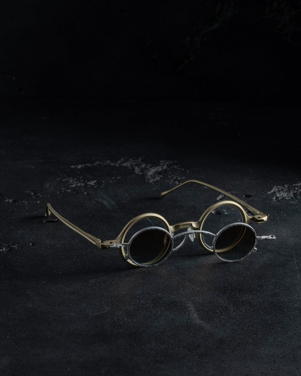 RG1911TI Pale Gold w/ Clear Lens + Silver Clip w/ Bronze Blue Lens