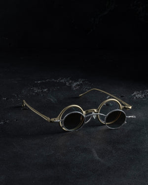 RG1911TI Pale Gold w/ Clear Lens + Silver Clip w/ Bronze Blue Lens
