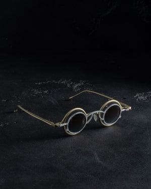 RG1911TI Pale Gold w/ Clear Lens + Silver Clip w/ Bronze Blue Lens