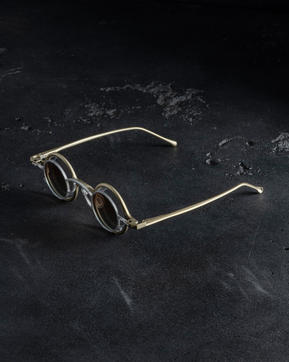 RG1911TI Pale Gold w/ Clear Lens + Silver Clip w/ Bronze Blue Lens