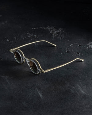 RG1911TI Pale Gold w/ Clear Lens + Silver Clip w/ Bronze Blue Lens