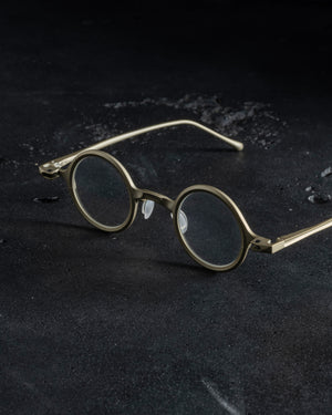 RG1911TI Pale Gold w/ Clear Lens + Silver Clip w/ Bronze Blue Lens
