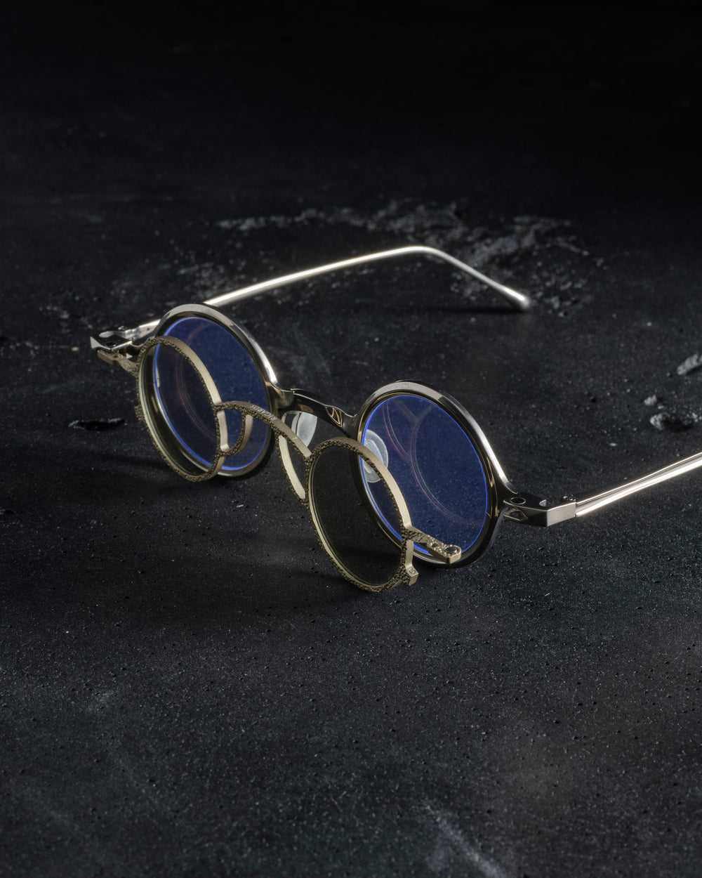 RG1911TI Polished w/ Clear Lens + Pale Gold Clip w/ L Mirror Lens