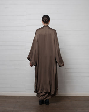 Stonewashed Stretch Satin Robe Hazelnut