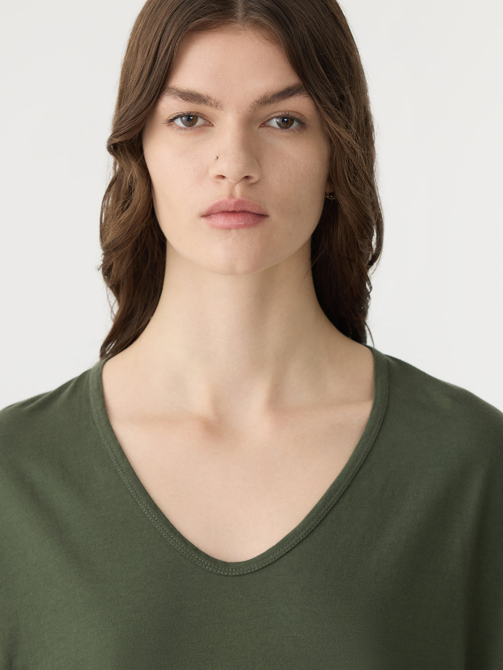 Fine Bind Scoop Neck Tank Khaki Green