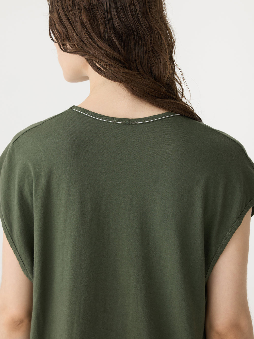 Fine Bind Scoop Neck Tank Khaki Green