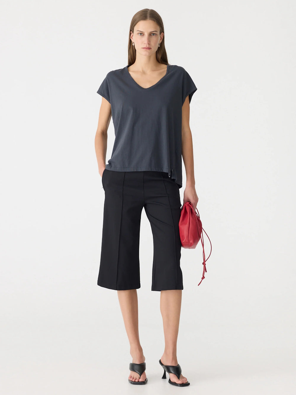 Fine Bind Scoop Neck Tank Washed Navy