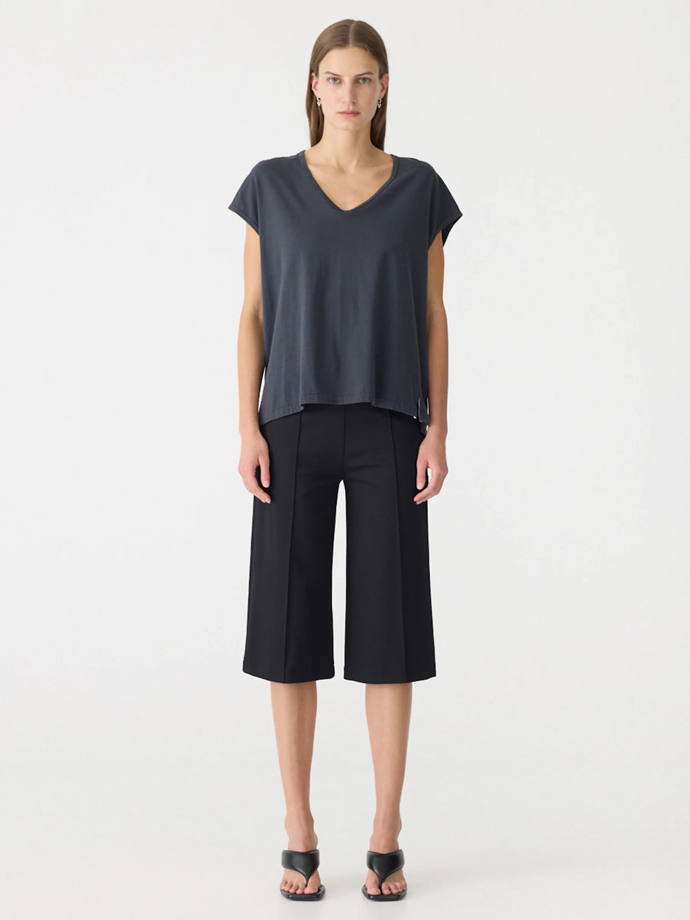 Fine Bind Scoop Neck Tank Washed Navy