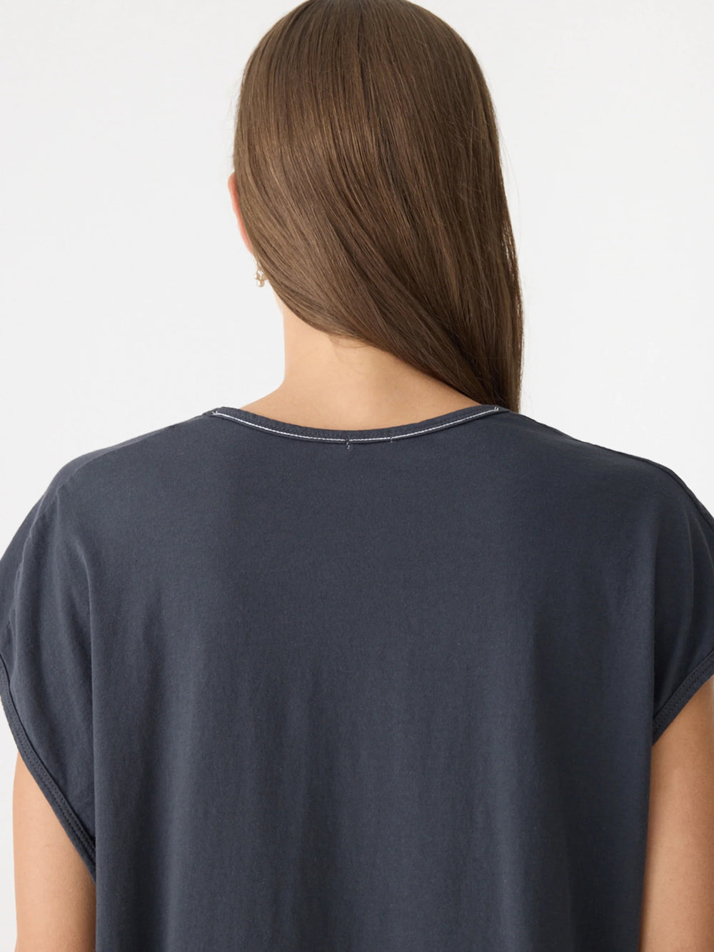 Fine Bind Scoop Neck Tank Washed Navy