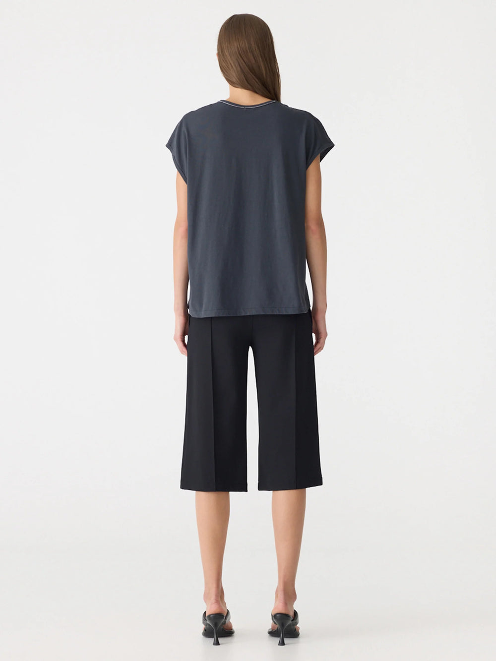 Fine Bind Scoop Neck Tank Washed Navy