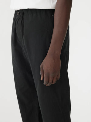 Crushed Cotton Pull On Pant Black