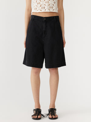 Denim Bermuda Short Washed Black