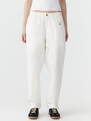 Voluminous Cotton Canvas Pant White