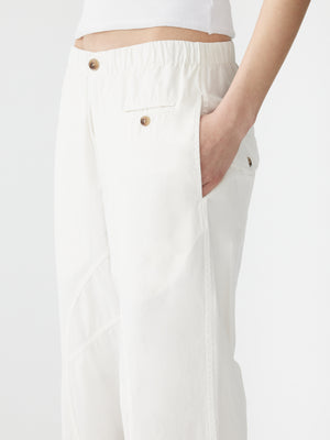 Voluminous Cotton Canvas Pant White