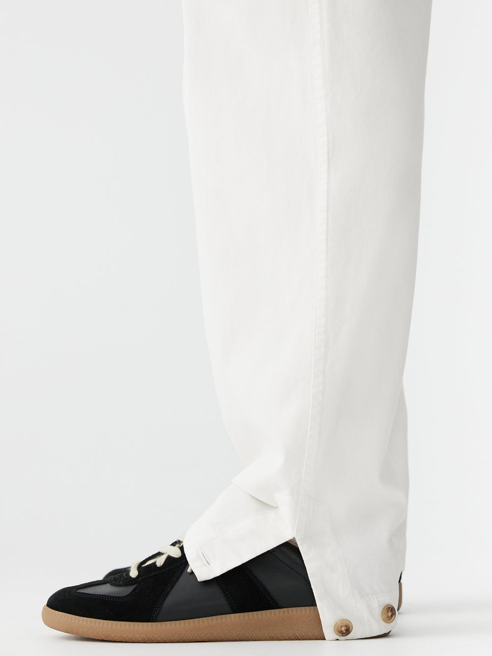 Voluminous Cotton Canvas Pant White