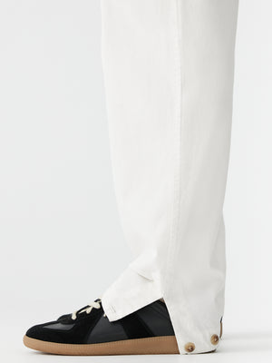 Voluminous Cotton Canvas Pant White