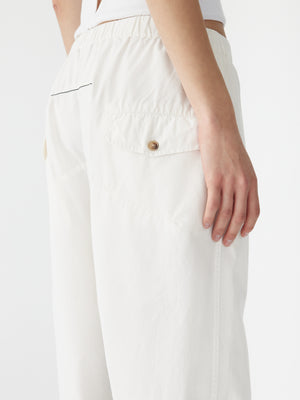 Voluminous Cotton Canvas Pant White
