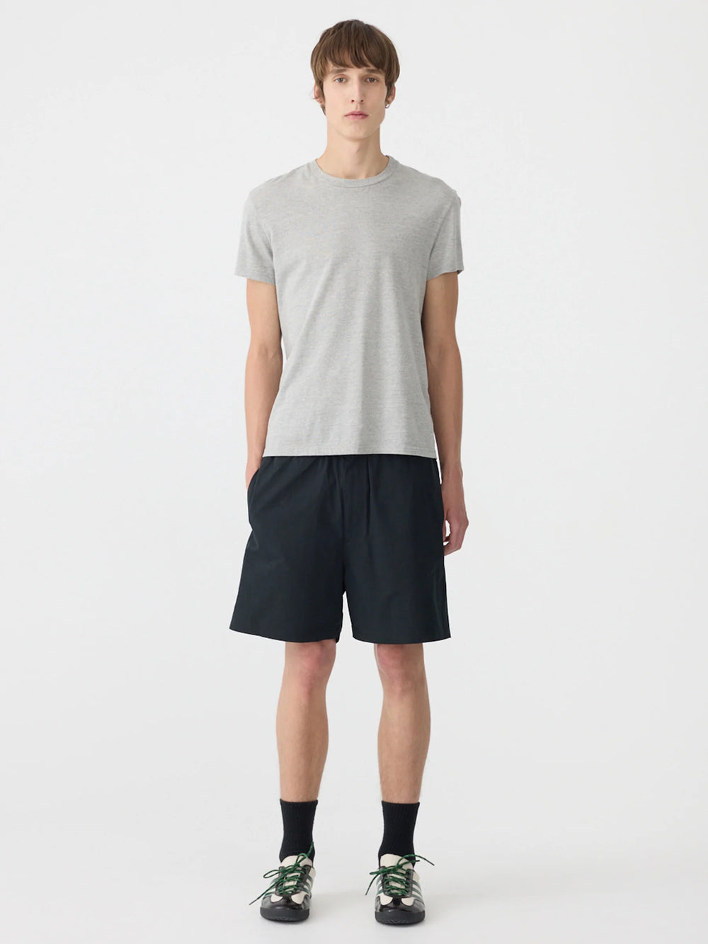 Crushed Cotton Pull On Shorts Black