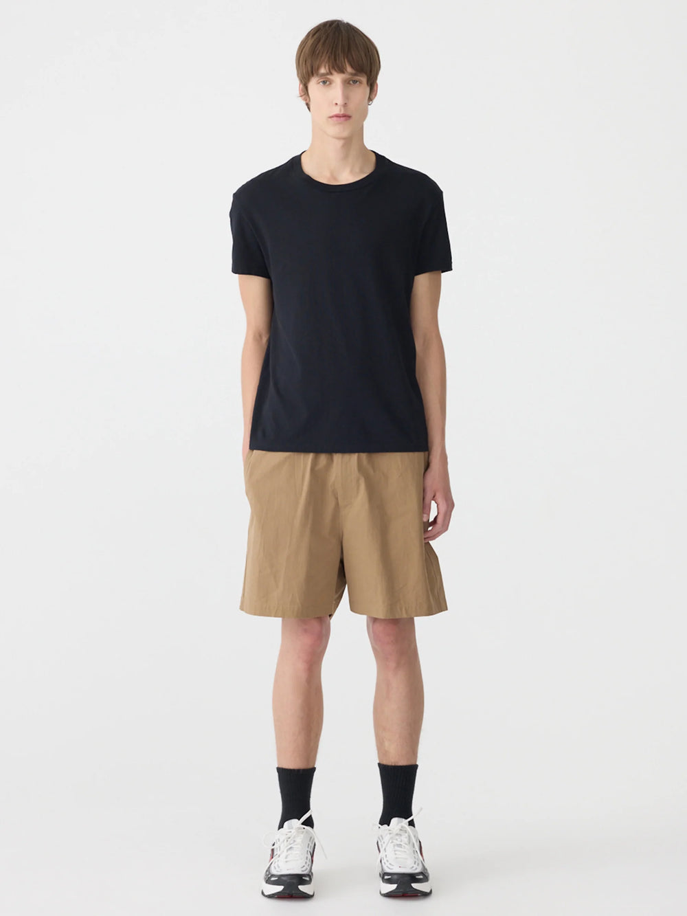 Crushed Cotton Pull On Short Dark Tan