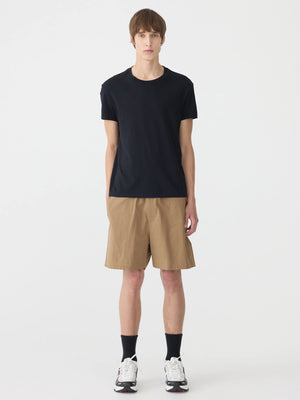 Crushed Cotton Pull On Short Dark Tan