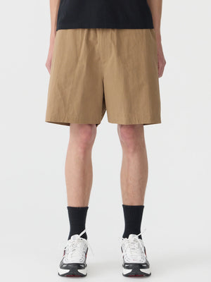 Crushed Cotton Pull On Short Dark Tan