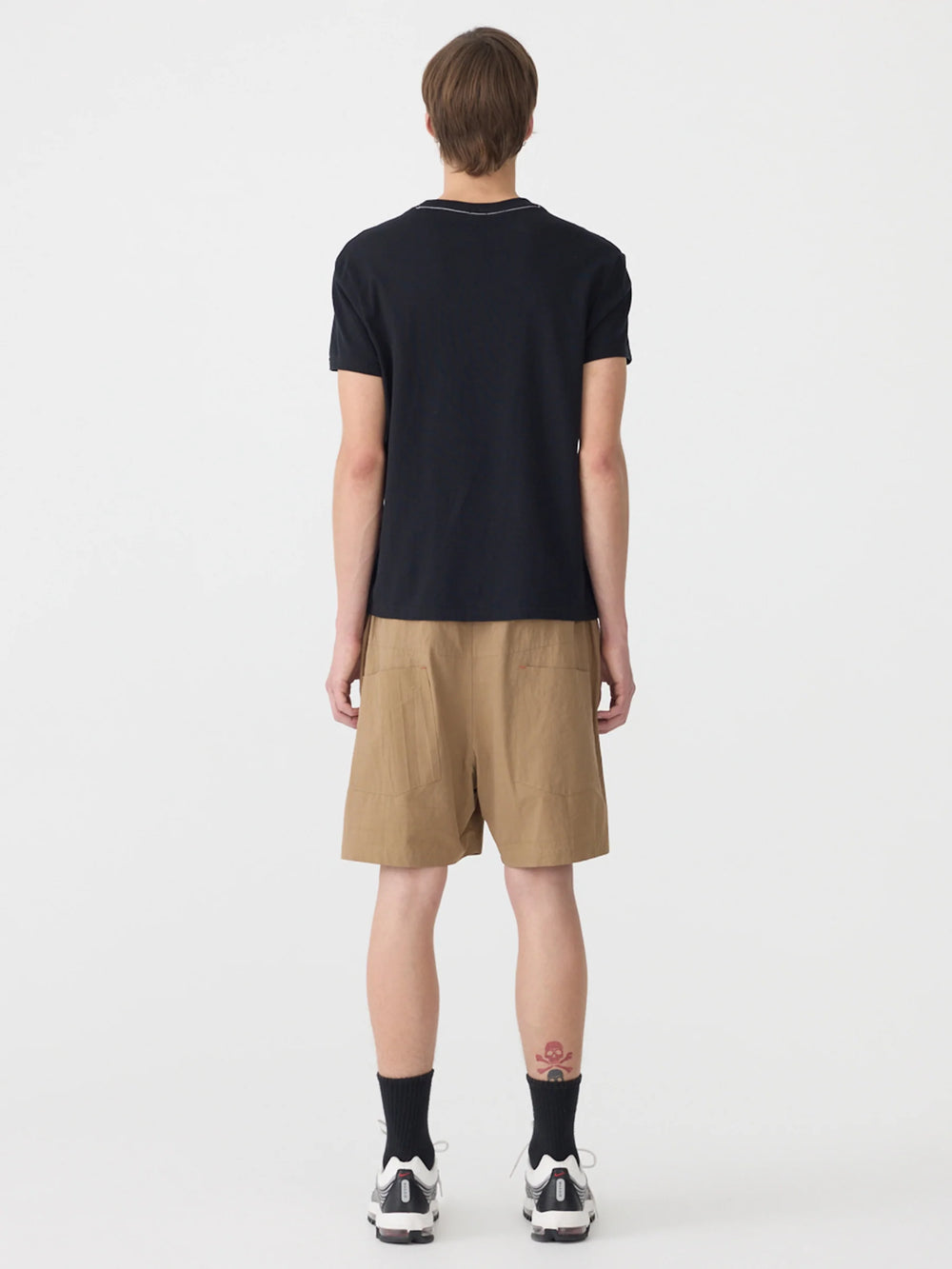 Crushed Cotton Pull On Short Dark Tan