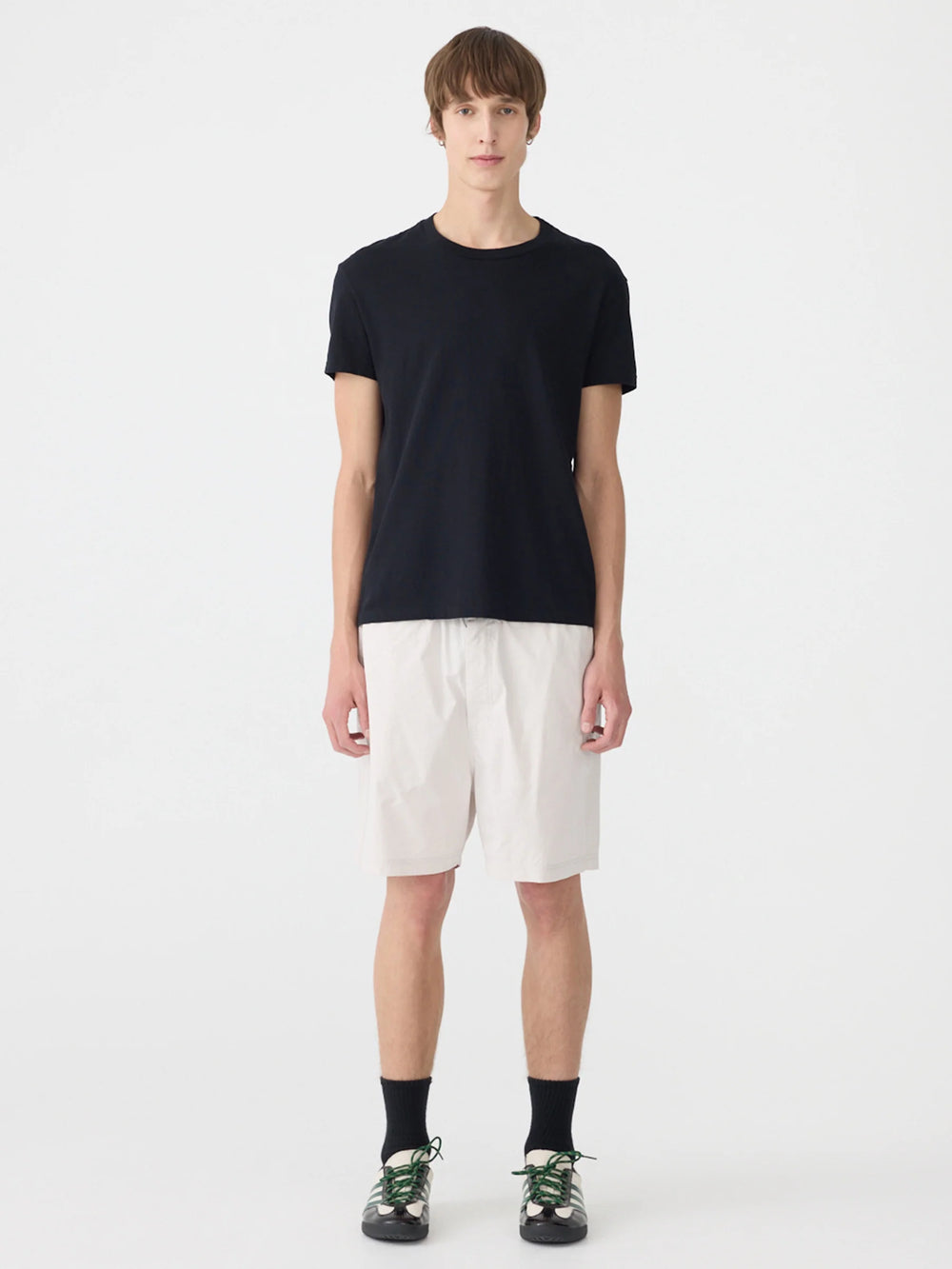 Crushed Cotton Pull On Shorts Parchment