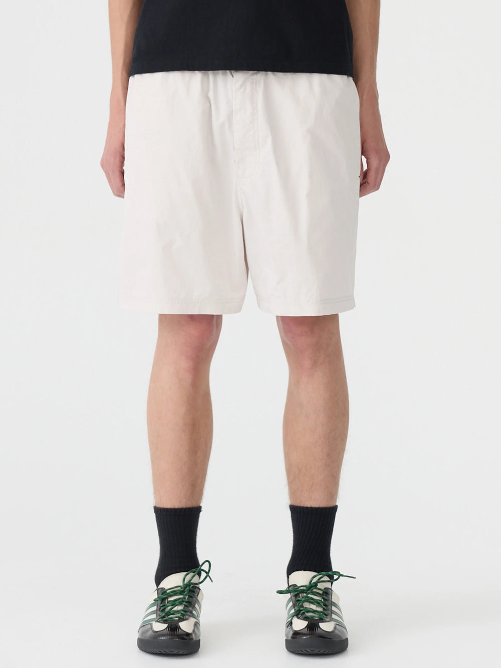 Crushed Cotton Pull On Shorts Parchment