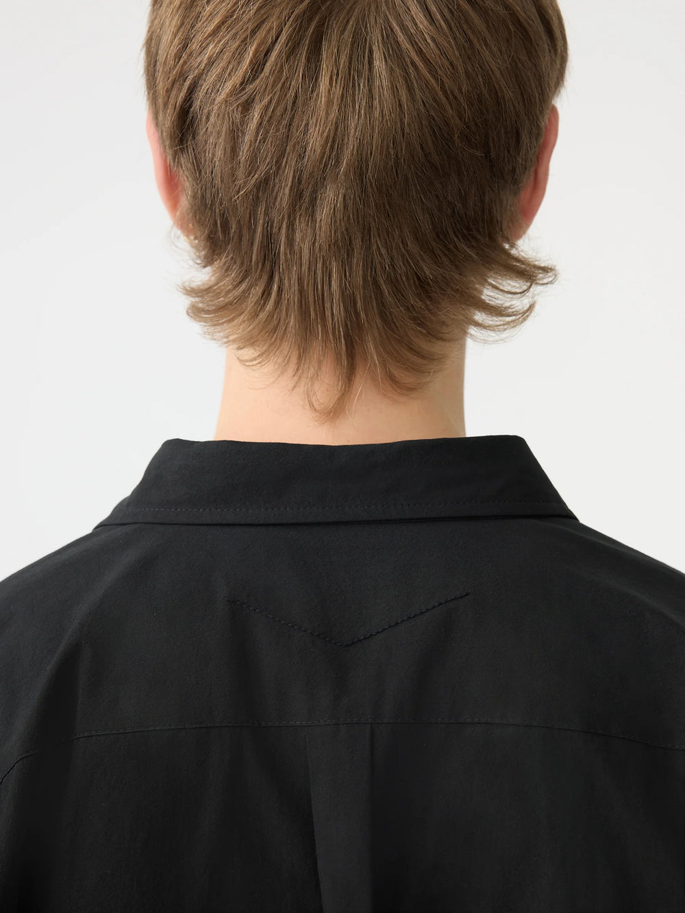 Crushed Cotton Short Sleeve Shirt Black