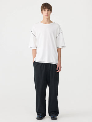 French Terry Short Sleeve Boxy T-Shirt White / Black