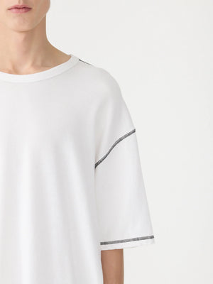 French Terry Short Sleeve Boxy T-Shirt White / Black
