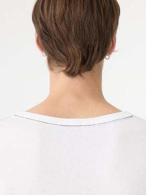 French Terry Short Sleeve Boxy T-Shirt White / Black