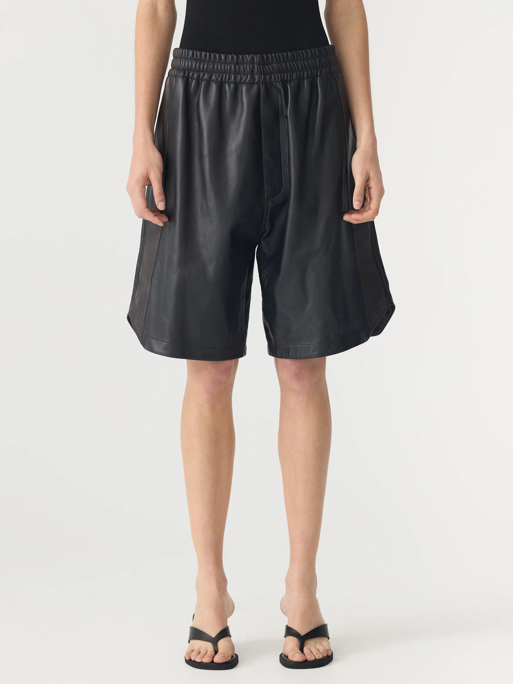 Leather Basketball Short Black