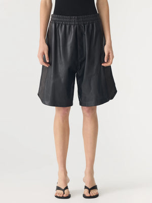 Leather Basketball Short Black