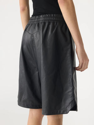 Leather Basketball Short Black