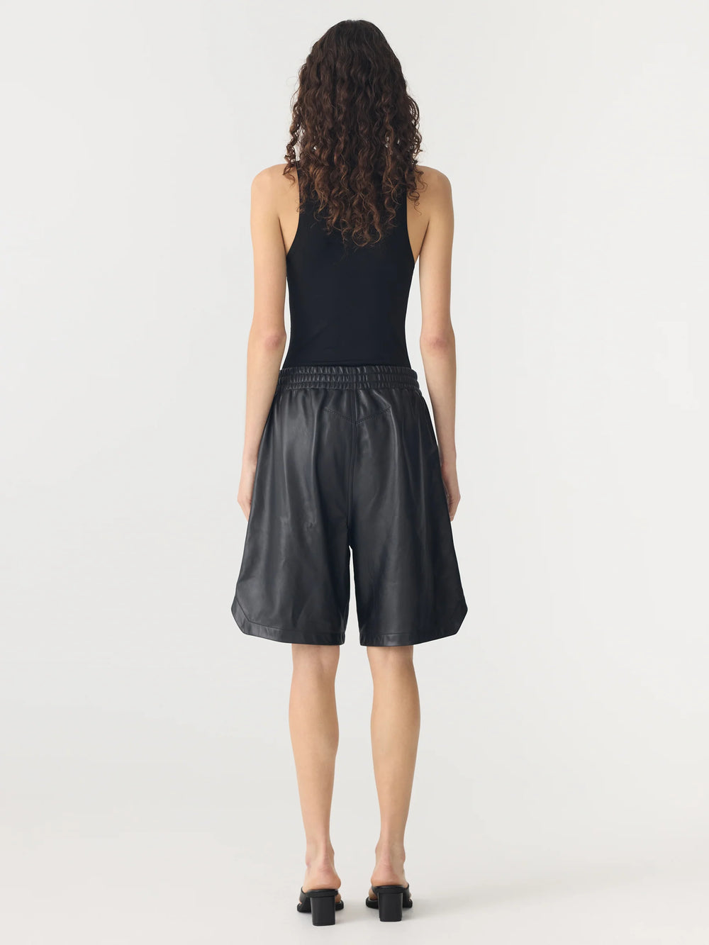 Leather Basketball Short Black