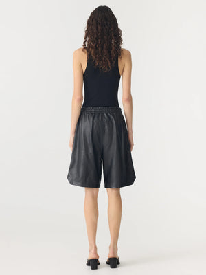Leather Basketball Short Black