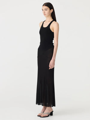 Black Sheer Panelled Skirt
