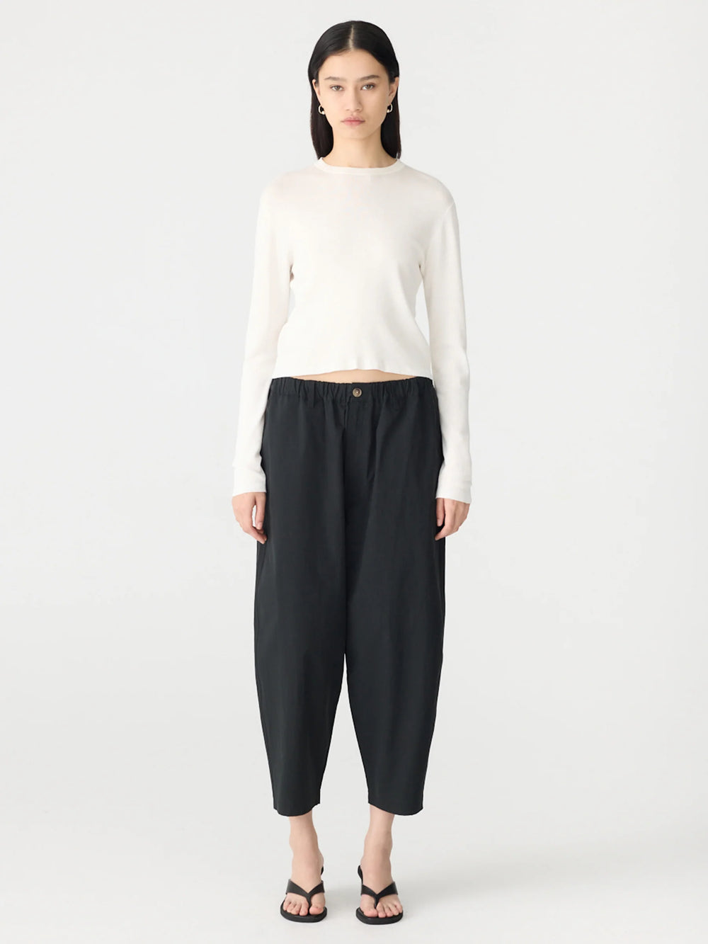 Crushed Cotton Summer Pant Black