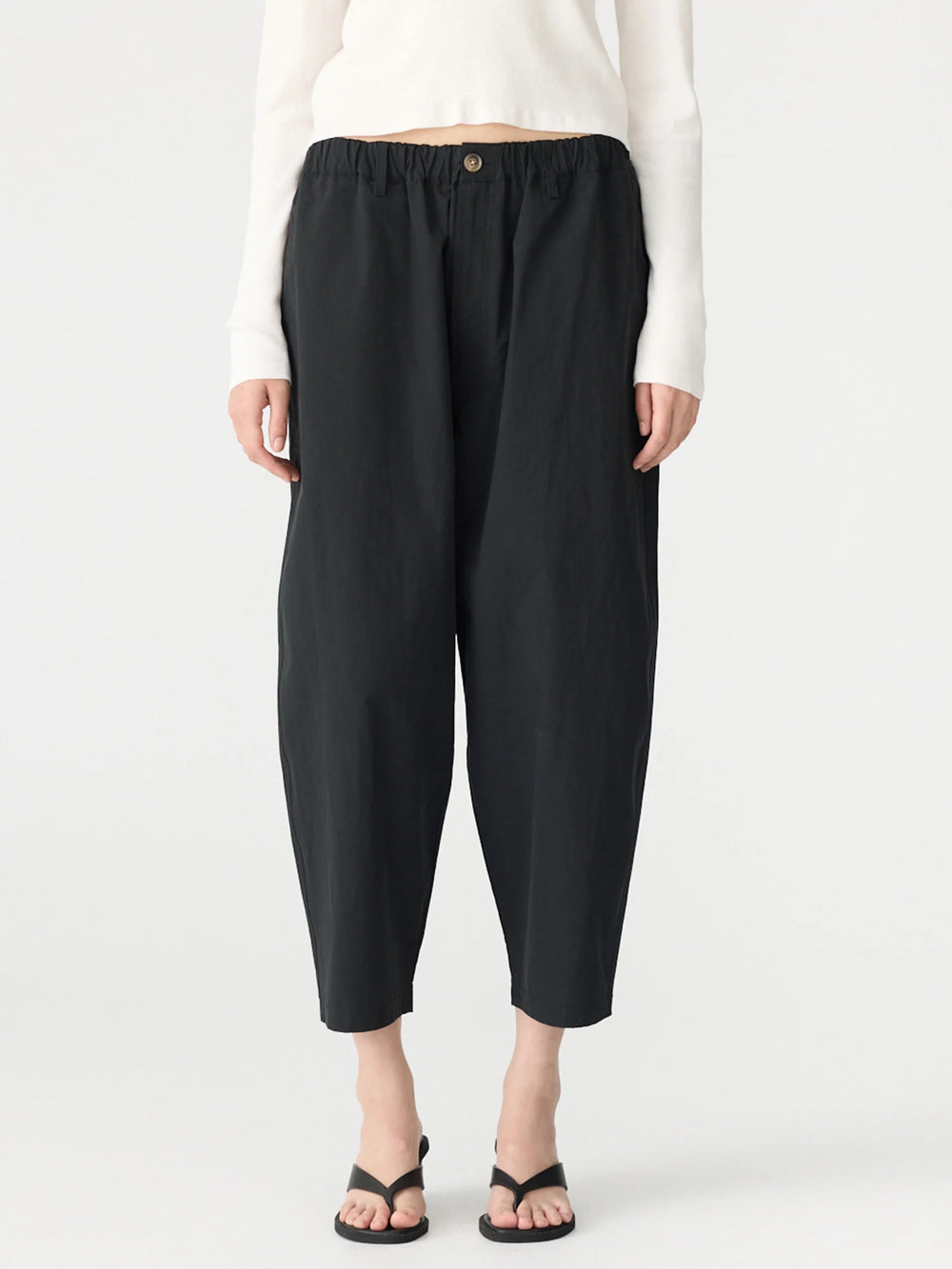 Crushed Cotton Summer Pant Black