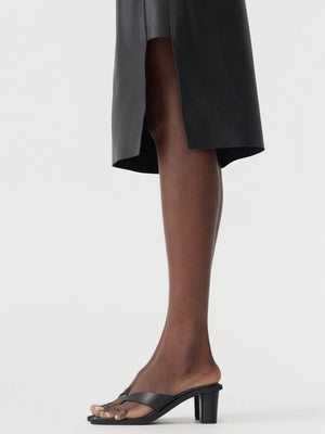 Insert Leather Skirt Black