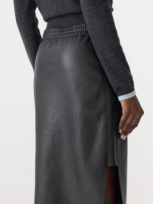 Insert Leather Skirt Black