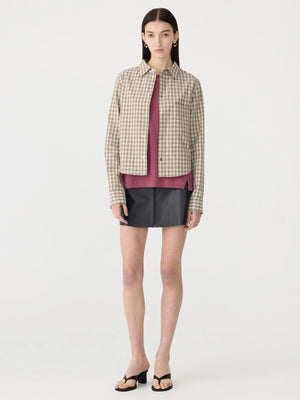Cotton Check Western Shirt Taupe / Natural Check
