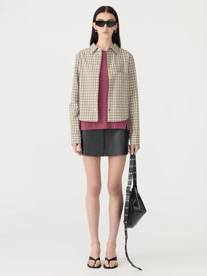 Cotton Check Western Shirt Taupe / Natural Check
