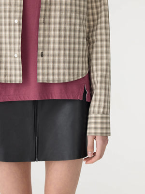 Cotton Check Western Shirt Taupe / Natural Check