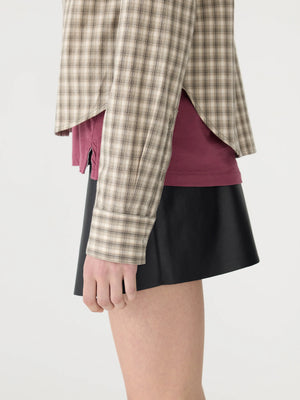 Cotton Check Western Shirt Taupe / Natural Check