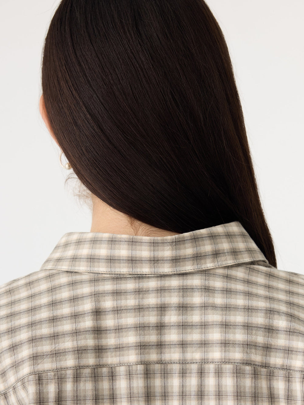 Cotton Check Western Shirt Taupe / Natural Check